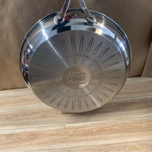 New! Jamie Oliver Tefal Cooks Direct 10” 12” Fry Pan Frying Set Stainless Steel - Picture 5 of 7